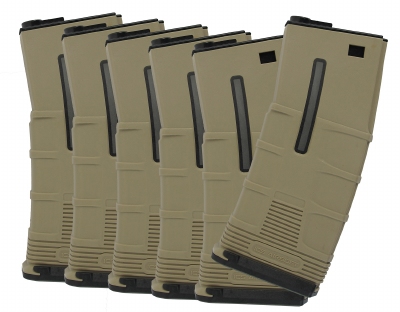 T Tactical Mid-Cap Magazine-TAN (120 Rounds, 6pcs/Box)